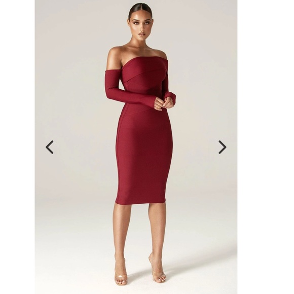 ALIEVA Shiva bandage dress maroon - Picture 2 of 15